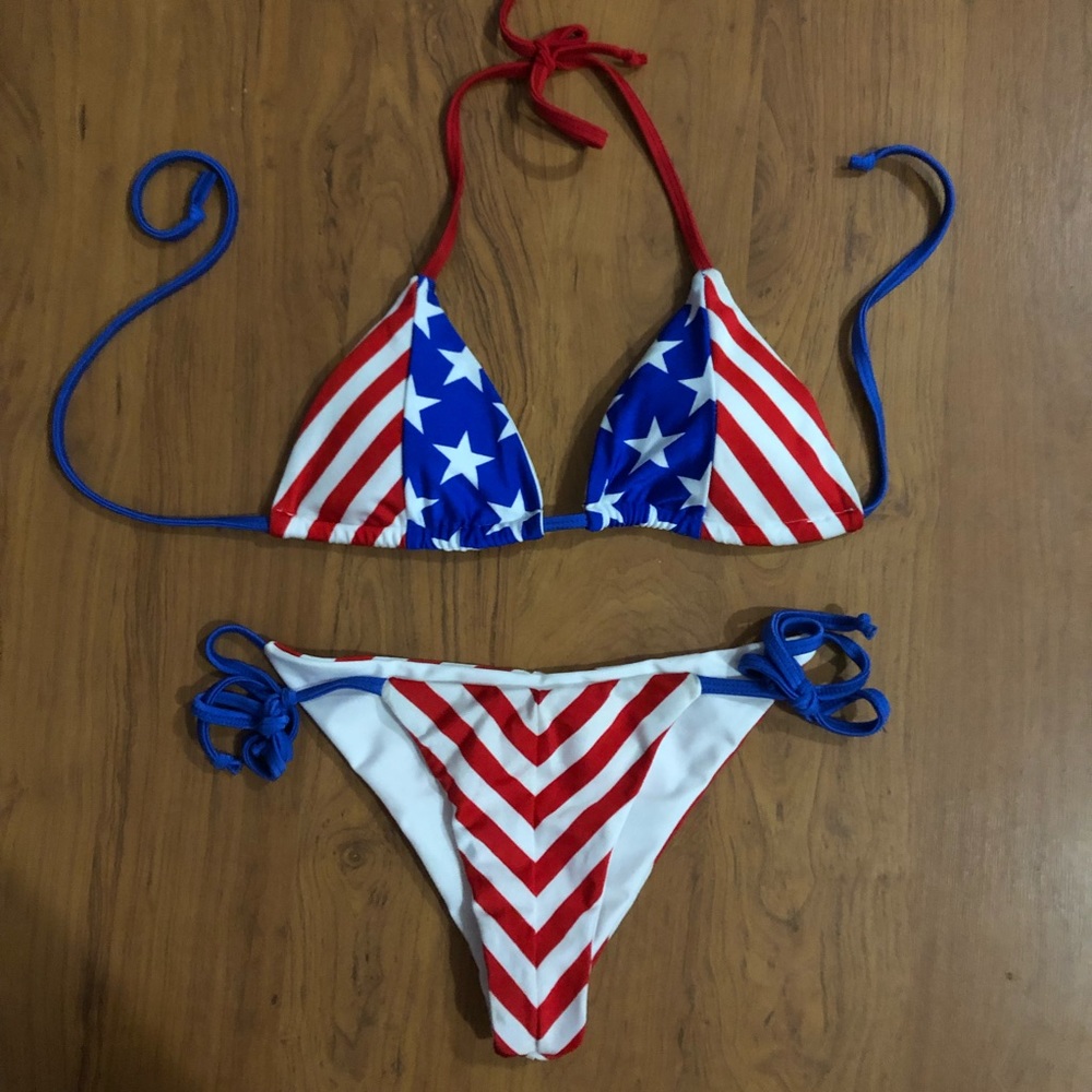 Toxic Angelz custom American flag contest bikini
